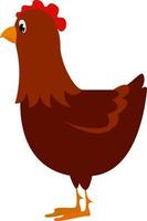 Red hen, illustration, vector on white background.