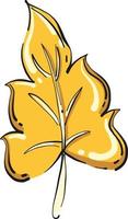 Yellow leaf, illustration, vector on white background.