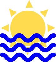 Sun and sea, illustration, vector, on a white background. vector