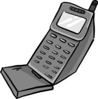 Old retro phone, illustration, vector on white background