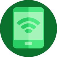 Wifi on a phone, illustration, vector on a white background.