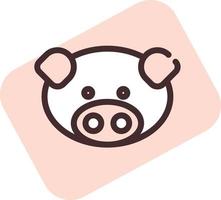 Restaurant pig, illustration, vector on a white background.