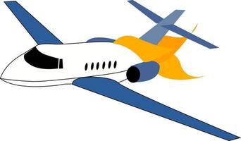 Accidente de avión, ilustración, vector sobre fondo blanco.