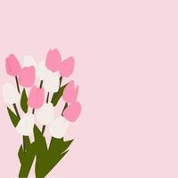 Pink flowers, illustration, vector on white background.