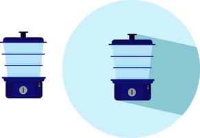 Blue steamer ,illustration, vector on white background.