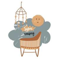 Abstract nursery interior poster decor lullaby vector