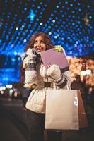 vista de compras navideñas foto