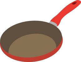 Red pan, illustration, vector on white background.