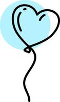 Blue heart shaped balloon, illustration, on a white background. vector