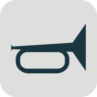 Blue trumpet, illustration, on a white background. vector