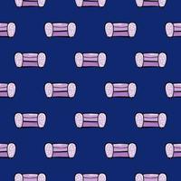 Purple chair , seamless pattern on a dark blue background. vector