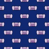 Purple chair , seamless pattern on a dark blue background. vector