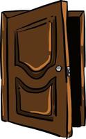 Opened door, illustration, vector on white background