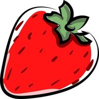 Fresh strawberry, illustration, vector on white background.