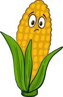 Sad corn, illustration, vector on a white background.