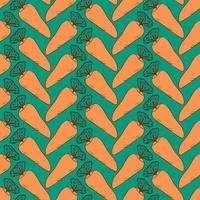 Carrots pattern , illustration, vector on white background