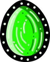 huevo de pascua verde, ilustración, vector sobre fondo blanco