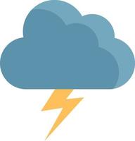 Cloud with lightning, illustration, vector on a white background.