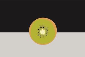 Half kiwi, illustration, vector on white background.