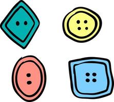 Colored mix buttons, illustration, vector on white background.