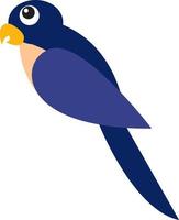 Pretty blue parrot, illustration, vector on white background.