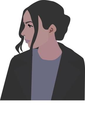 Girls profile, illustration, vector on white background.