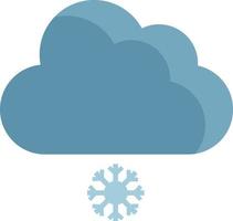 Blue Snow cloud, illustration, vector on a white background.