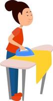 Ironing the clothes, illustration, vector on a white background.