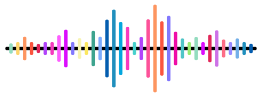Colorful sound wave png