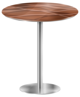 Ilustración 3d de mesa redonda de metal en blanco png