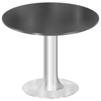 Ilustración 3d de mesa redonda de metal en blanco png