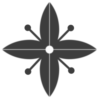 icône de fleur noire png