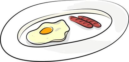 Scrambled eggs, vector or color illustration.
