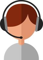 Call center operator, illustration, vector on white background.