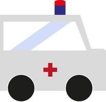 Coche de ambulancia, ilustración, vector sobre fondo blanco.