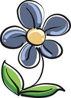 Small blue flower, illustration, vector on white background.