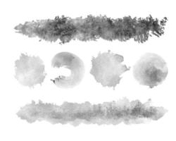 Watercolor brush set, blot, streak, splatter, drops, set for design. vector