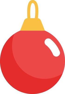 Simple red christmas tree toy, illustration, vector, on a white background.