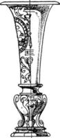 recipiente de flores de mayólica italiana moderna, ilustración vintage. vector