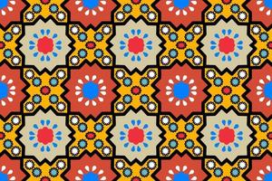 Multi color geometric ethnic fabric pattern vector