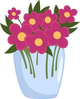 Flowers in a pot ,illustration, vector on white background