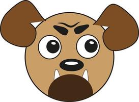 Brown dog head, illustration, vector on a white background.