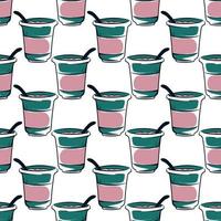 Sour cream pattern, illustration, vector on white background