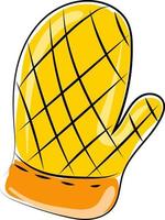 Yellow kitchen glove, illustration, vector on white background.