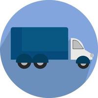 Big blue truck, illustration, vector on white background.