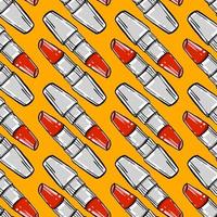 Red lipstick pattern, illustration, vector on white background.