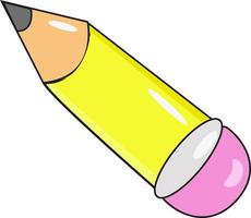Yellow pencil, illustration, vector on white background.