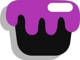 Purple and black Halloween cake, illustration, vector on a white background.