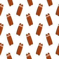 Brown cigars ,seamless pattern on white background. vector