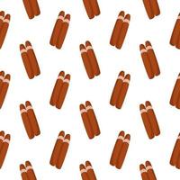 Brown cigars ,seamless pattern on white background. vector